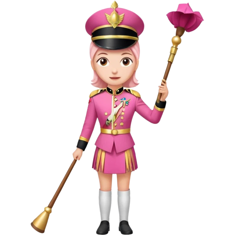 Parade Marchers, drum major, pink uniform female emoji