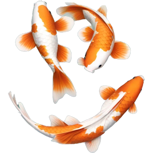 two koi in the shape of a heart emoji