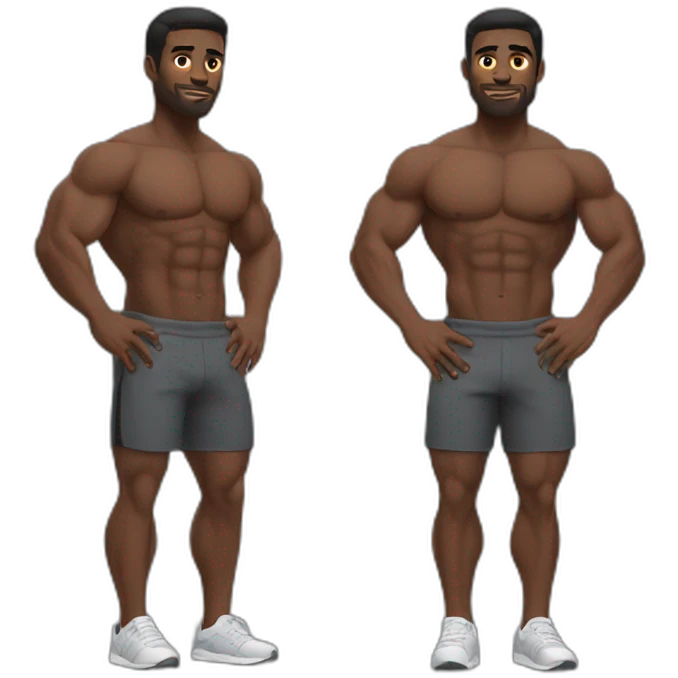 Muscle black guy sweats emoji