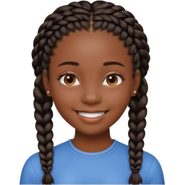 black girl with braids emoji