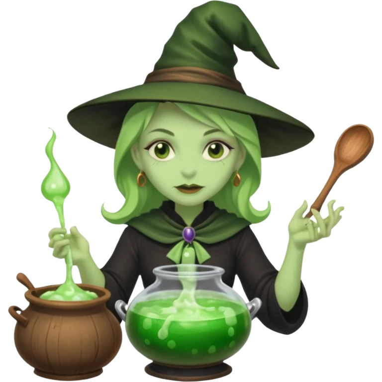 green witch cooking potion emoji