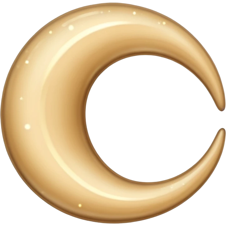 Sparkly glossy beige crescent emoji