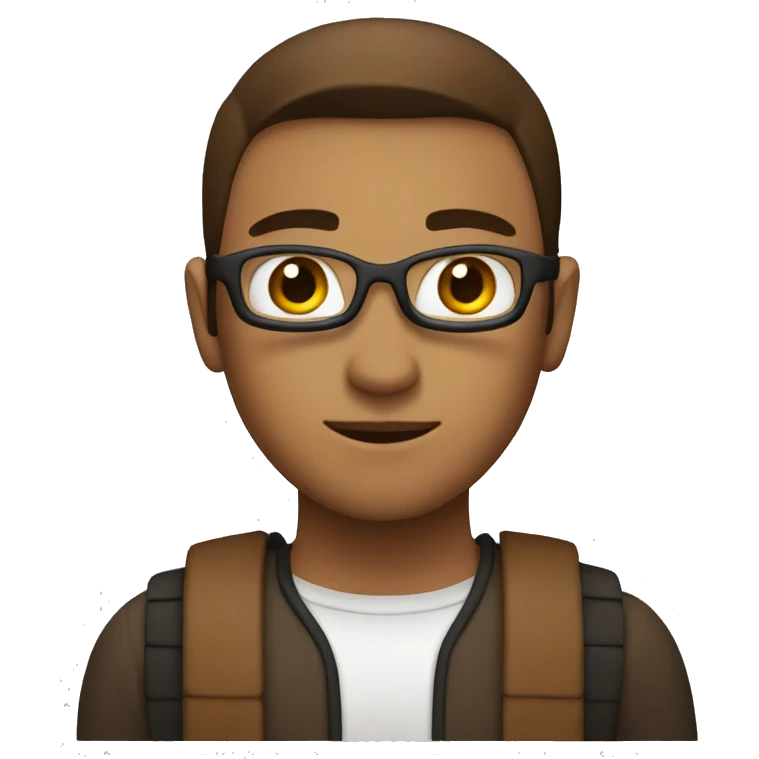 a coder with a brown middle part emoji