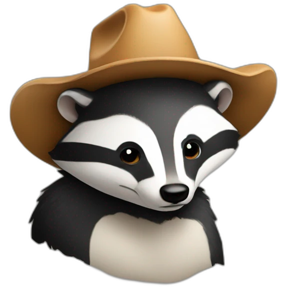 Badger with cowboy hat emoji