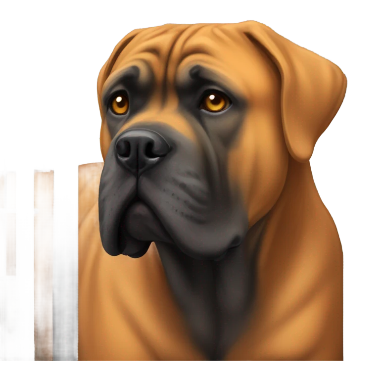 An orange - colored Cane Corso in jail. emoji