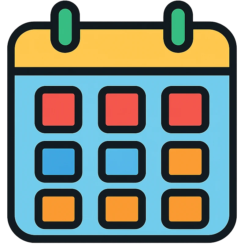 Colorful calendar icon with date markers emoji