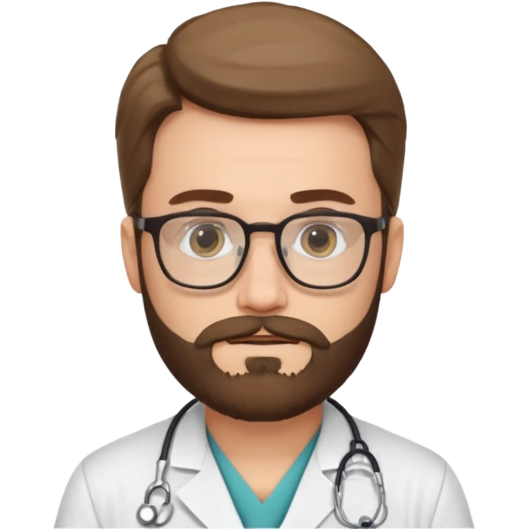 gözlüklü doktor, sakallı  emoji