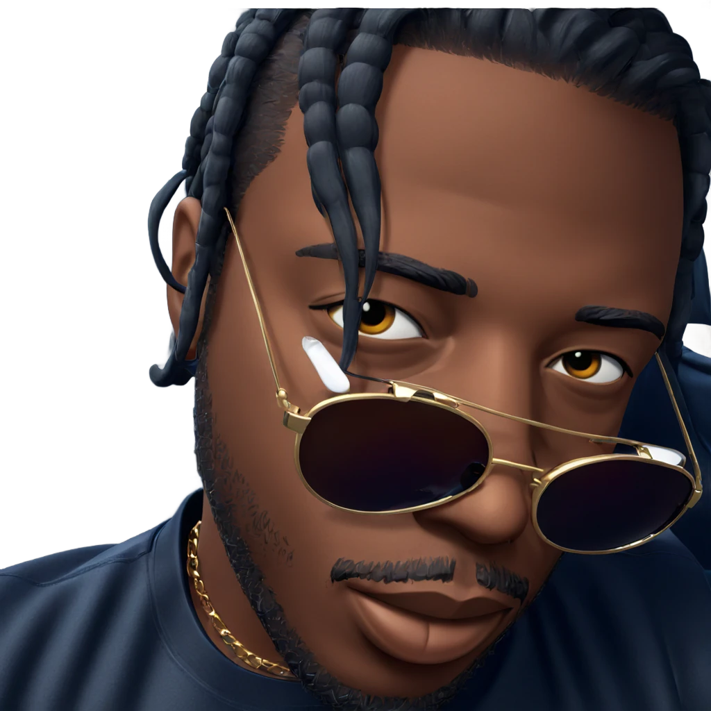 dark-skinned male portrait sunglasses emoji