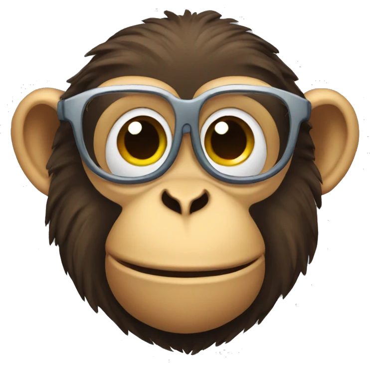 smart monkey emoji