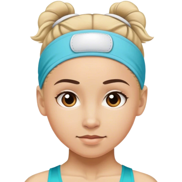The face of a gymnast in a sports headband emoji