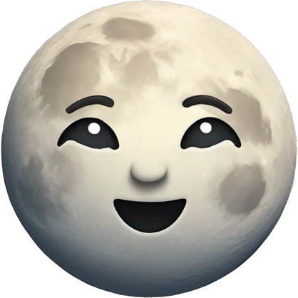 Moon astrology symbol with cute face emoji