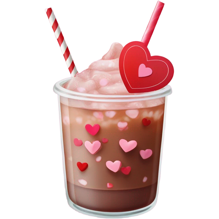 valentines themed iced americao emoji