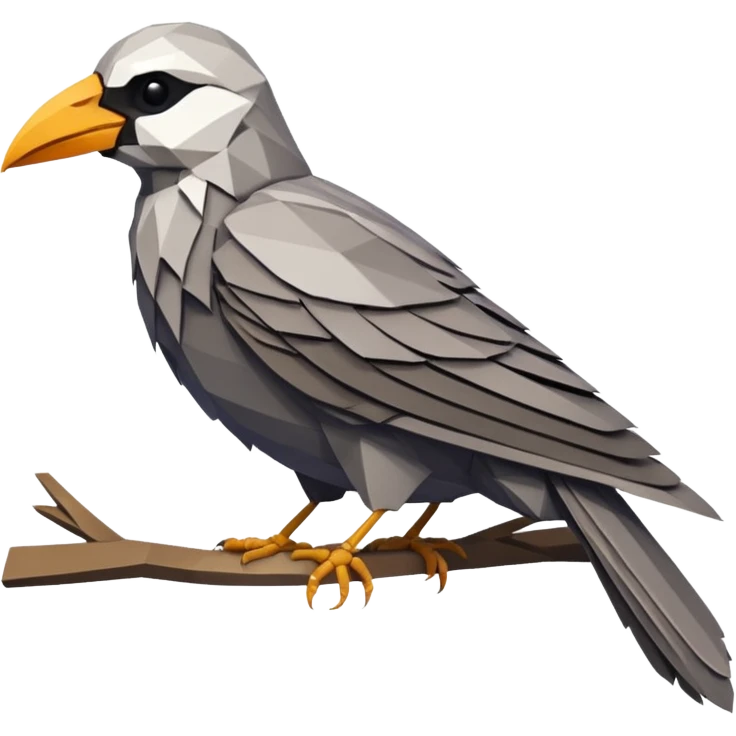 low poly bird died emoji