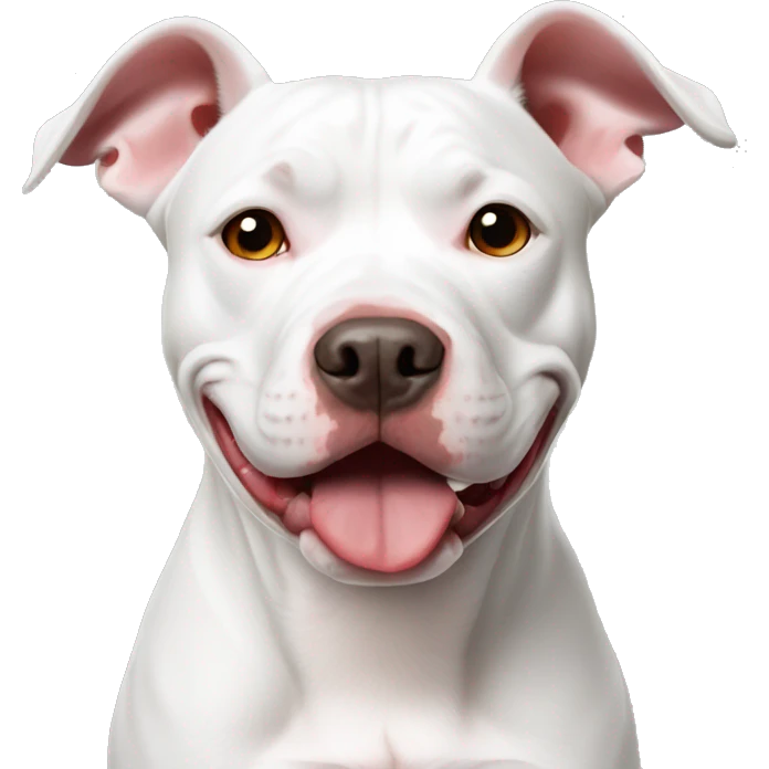 White pitbull red collar emoji