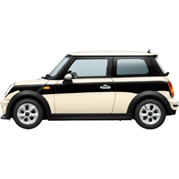 cream and black mini cooper emoji