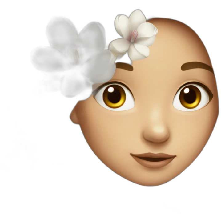 girl with magnolia emoji