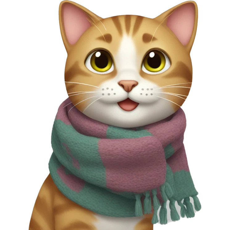 animated cat with scarf emoji