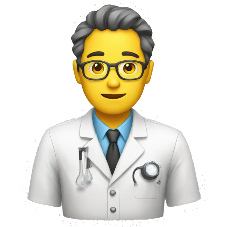 scientist yellow skin and white  emoji