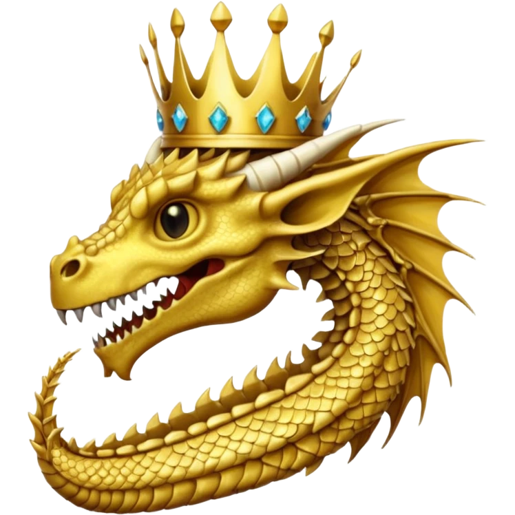 Dragon with crown with skeleton pls emoji