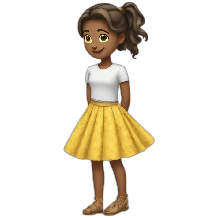 girl-in-a-skirt 	head over heels emoji