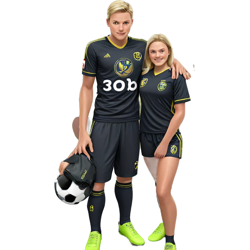 blonde boys in soccer uniforms emoji