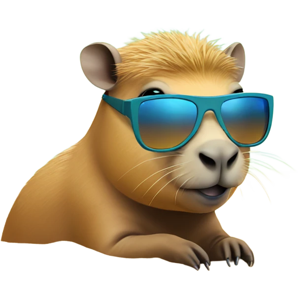 capybara in a beach wearing sunglasess emoji