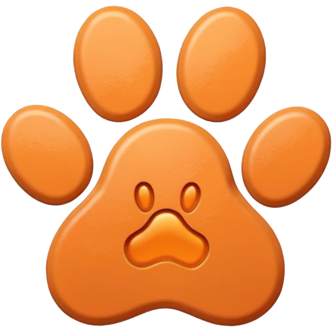 a pale pastel orange pawprint emoji