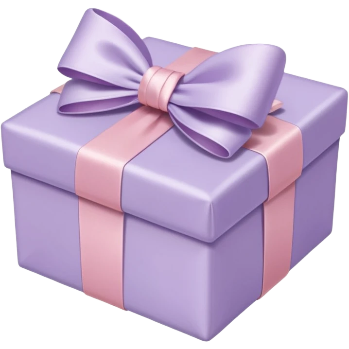 light lilac cute gift with a light pink bow emoji