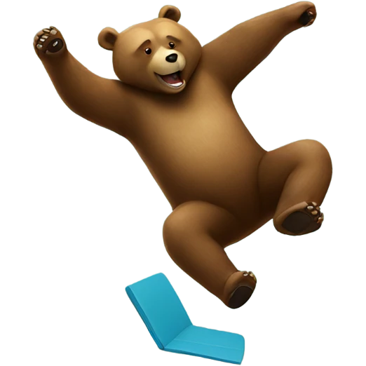 Bear doing backflip emoji