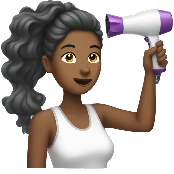 Girl blow drying hair emoji