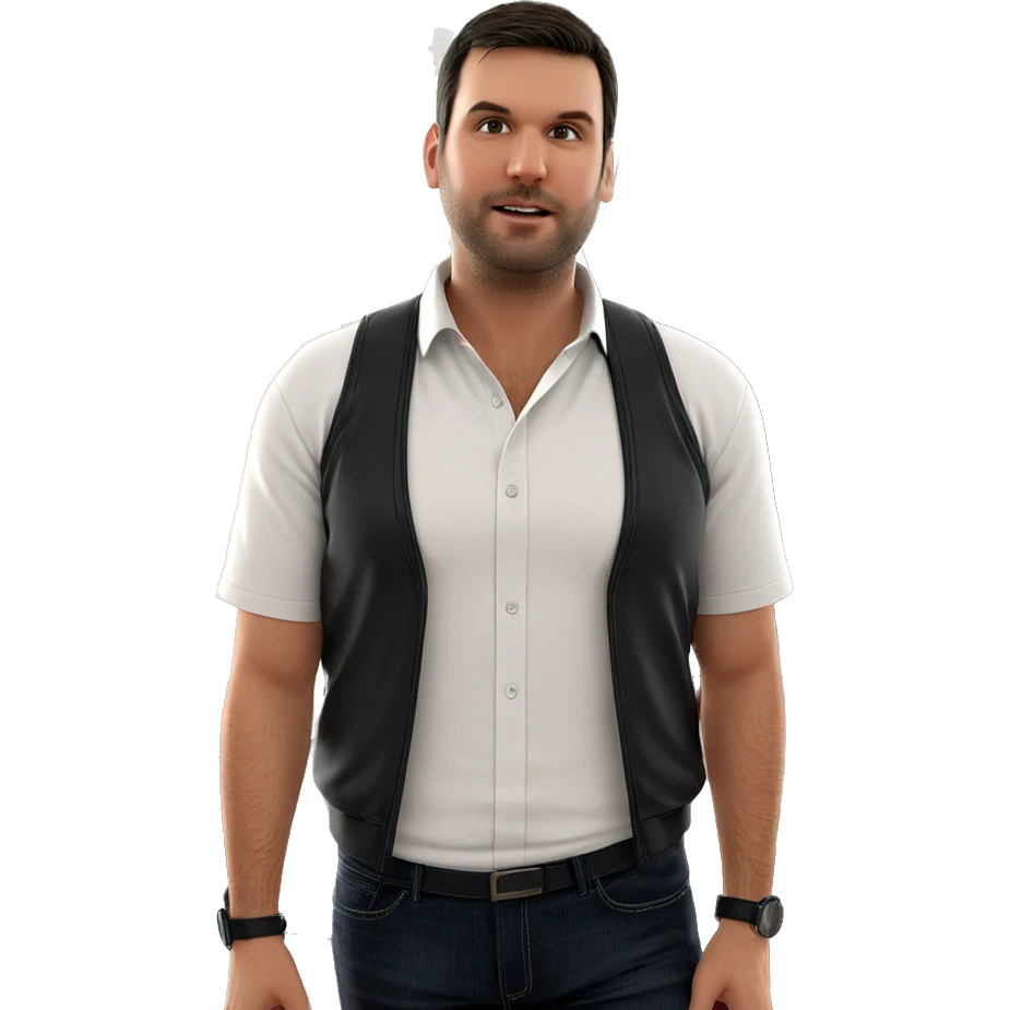male in white shirt indoors emoji