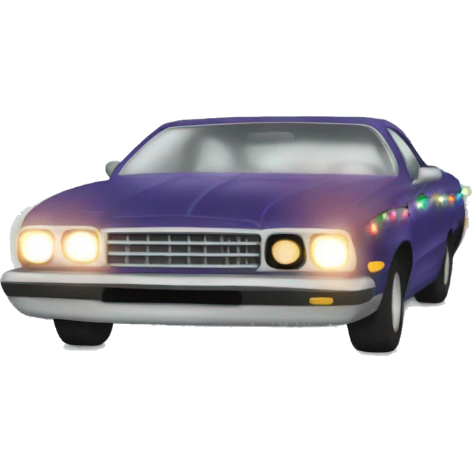 Car with Christmas lights emoji