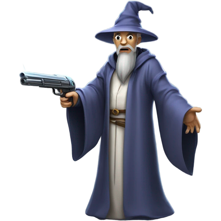 Wizard holding a gun emoji
