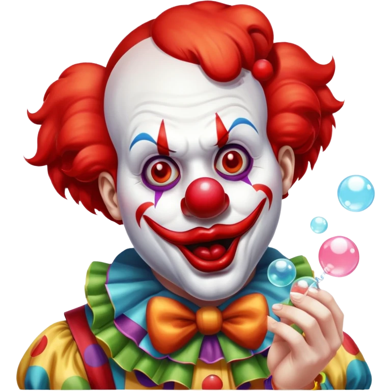 Killer clown blowing bubbles emoji