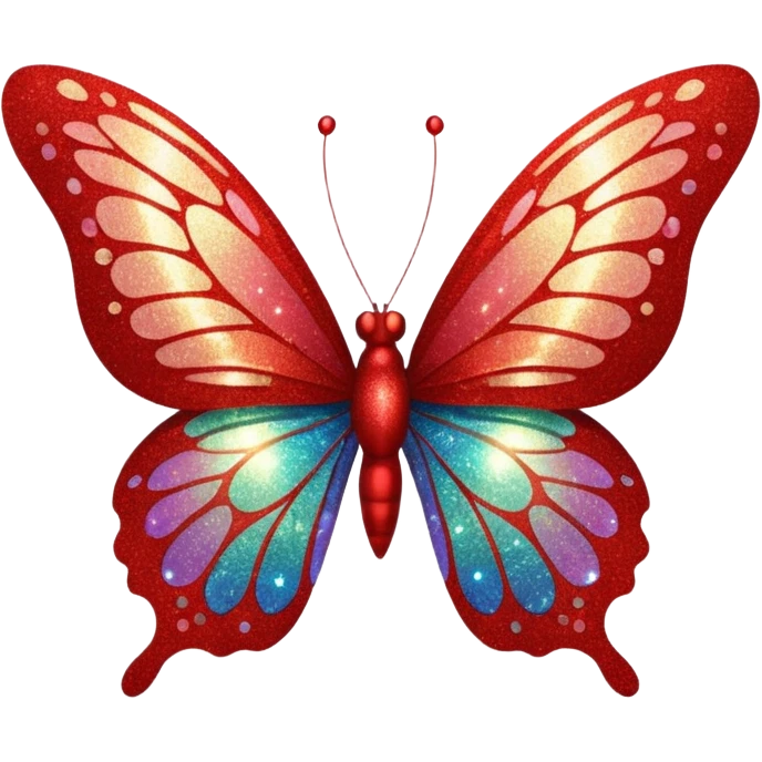 red glitter butterfly emoji