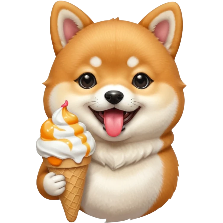 The baby shiba dog with icecream emoji
