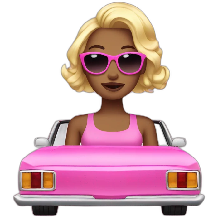 Mean girl in pink convertible emoji