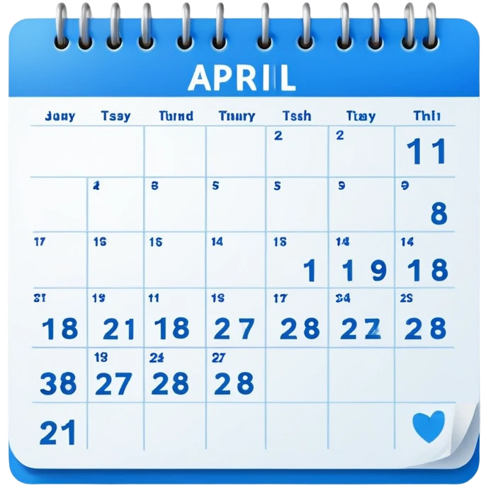 A blue 11th April calendar emoji