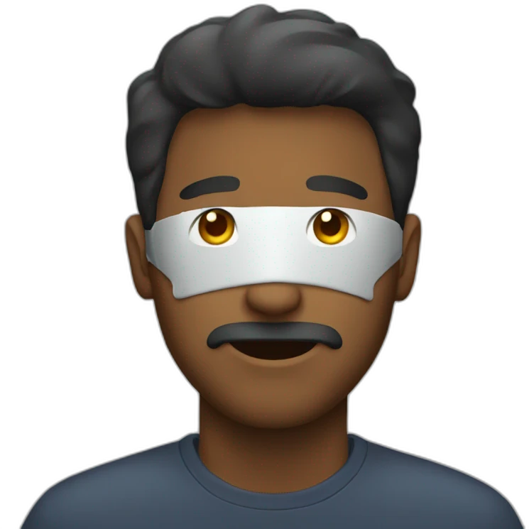 a man covered face emoji