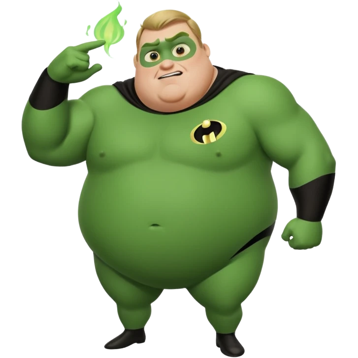 green fat mr incredible farting emoji