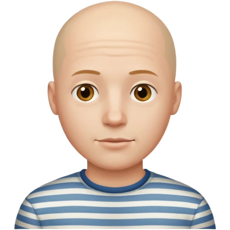 bald young man with striped shirt emoji