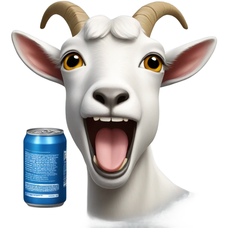 Goat biting a can emoji