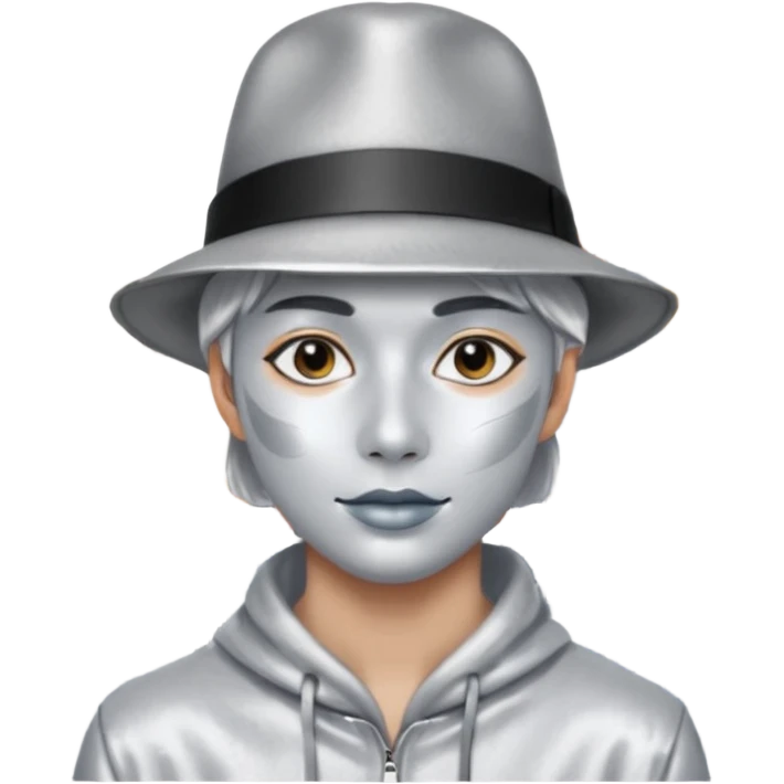 Living statue (silver paint),Street Performers,background street emoji