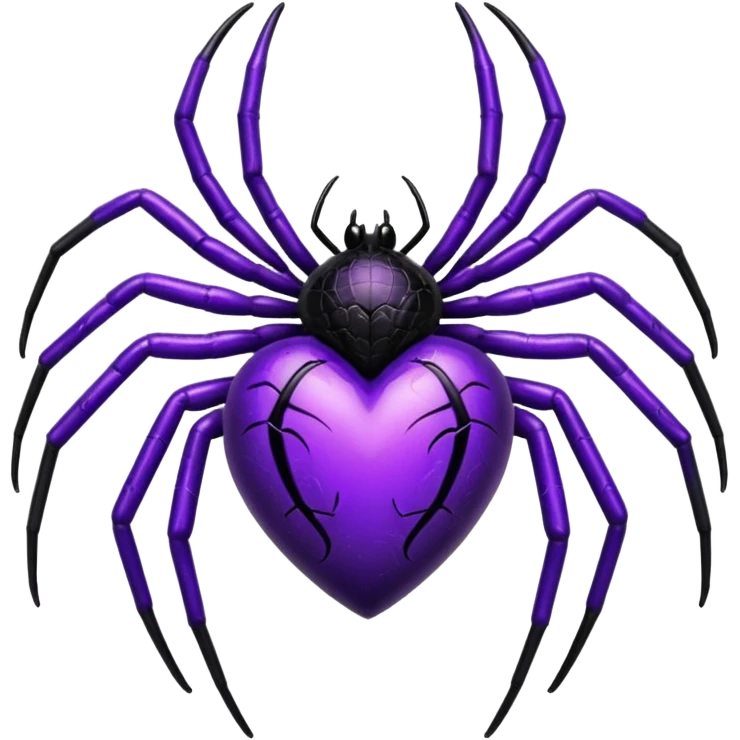 heart with purple gothic black spider emoji