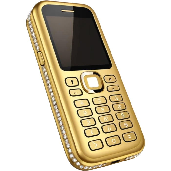 gold bedazzled flip phone emoji