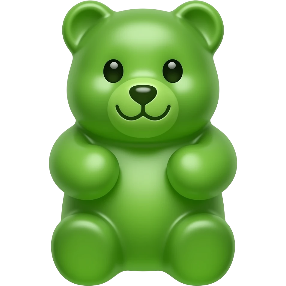 Green cartoon gummy bear emoji