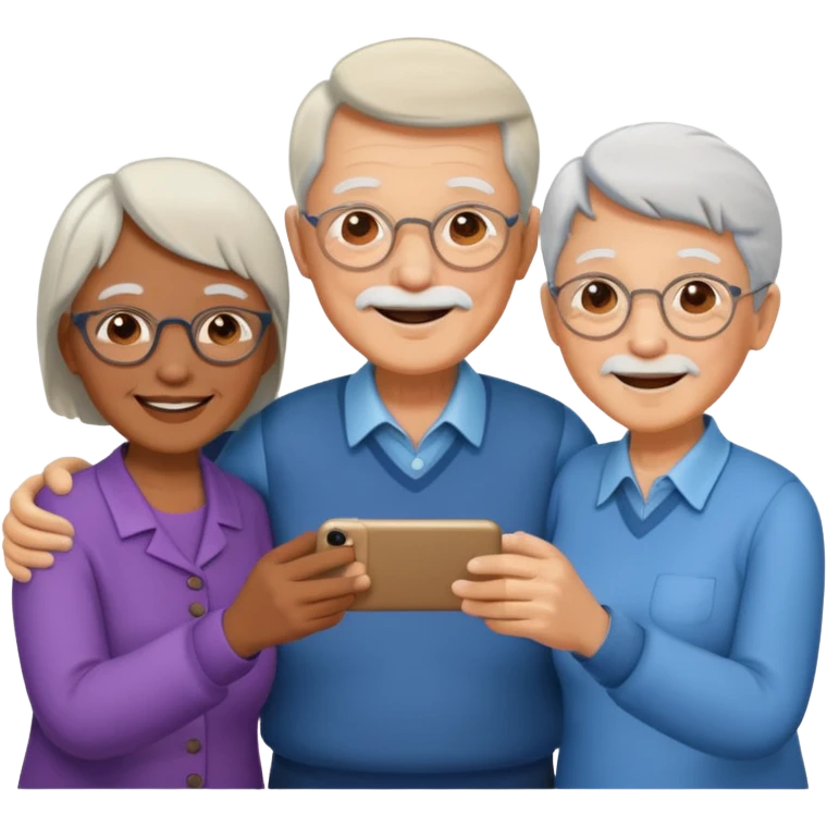 now a icon of three people isometric make all characters old demographic emoji