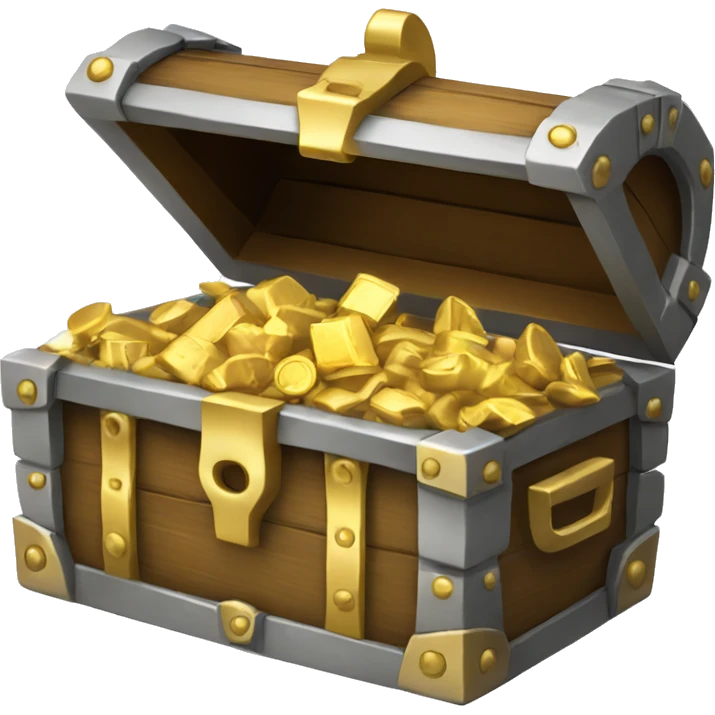 treasure chest opened with gold in it emoji