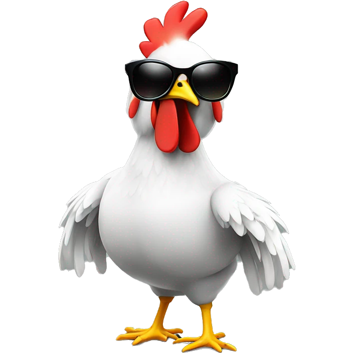 chicken with sunglasses dancing rave lights emoji