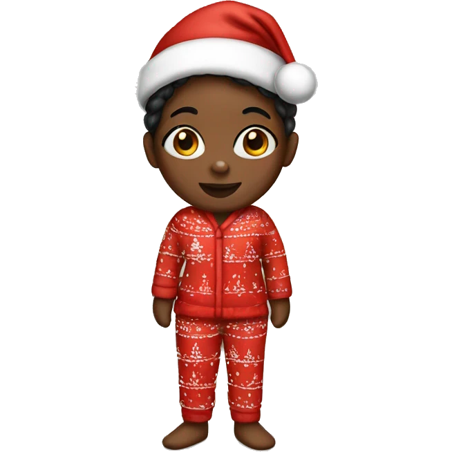 Black girl in Christmas pajamas  emoji